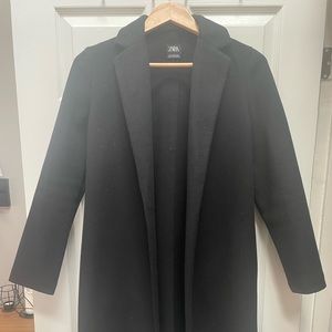 Zara womens black open panel coat